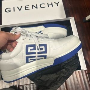 Givenchy Men's White and Blue Sneakers
